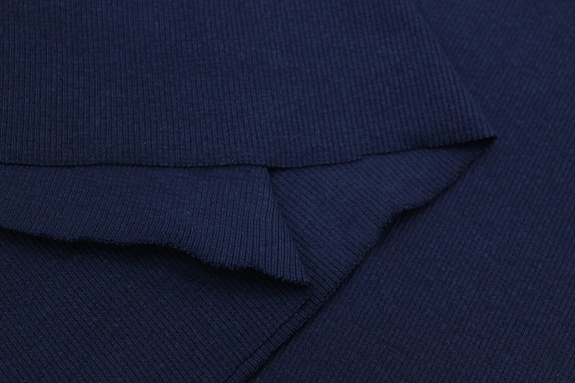 Кашкорсе цв.Темно-синий, ш.1.0м (0.5м*2 чулок), Карде, хлопок-95%, лайкра-5%, 220гр/м.кв