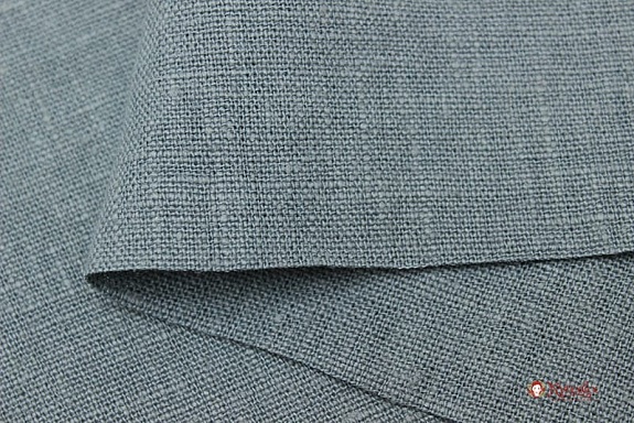 Лен костюмный с эффектом мятости цв.Серо-бирюзовый винтаж, ш.1.45м, лен-100%, 250гр/м.кв